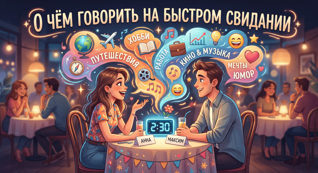 О чём говорить на быстром свидании: 50 вопросов, которые работают
